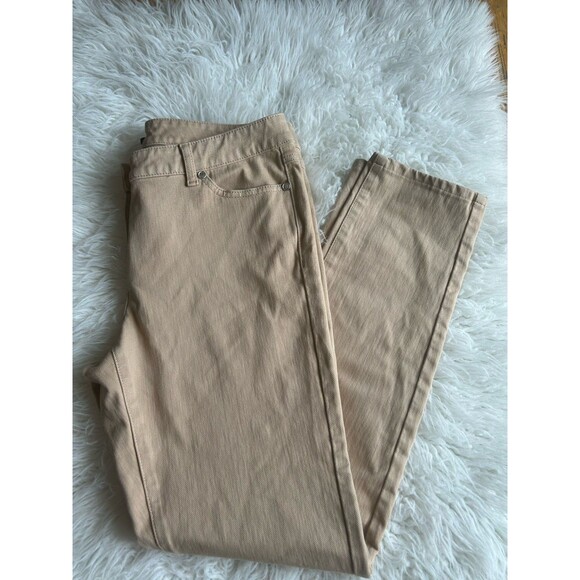 J. McLaughlin Women’s Size 8 Tan Straight Leg Denim Jeans Stretch - Picture 3 of 10